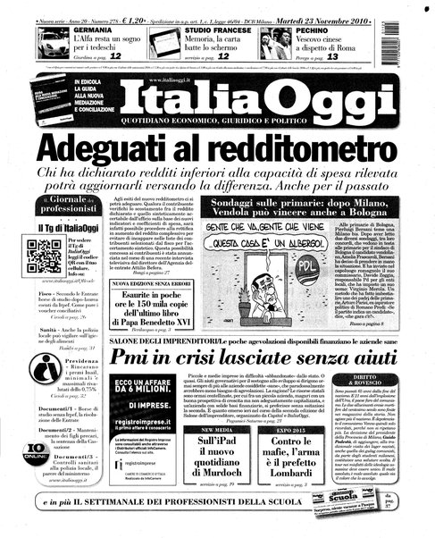 Italia oggi : quotidiano di economia finanza e politica